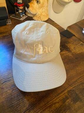 The Game Aflac Duck Embroidered Baseball Cap Hat Beige Adjustable